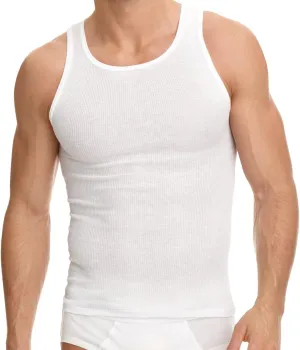 12 Packs of Mens Regular and Plus Size Black & White Ribbed 100% Cotton Tank Top A-Shirts Undershirt