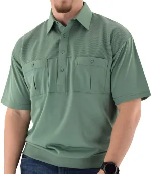 2 Pocket Solid Banded Bottom Polo Shirt