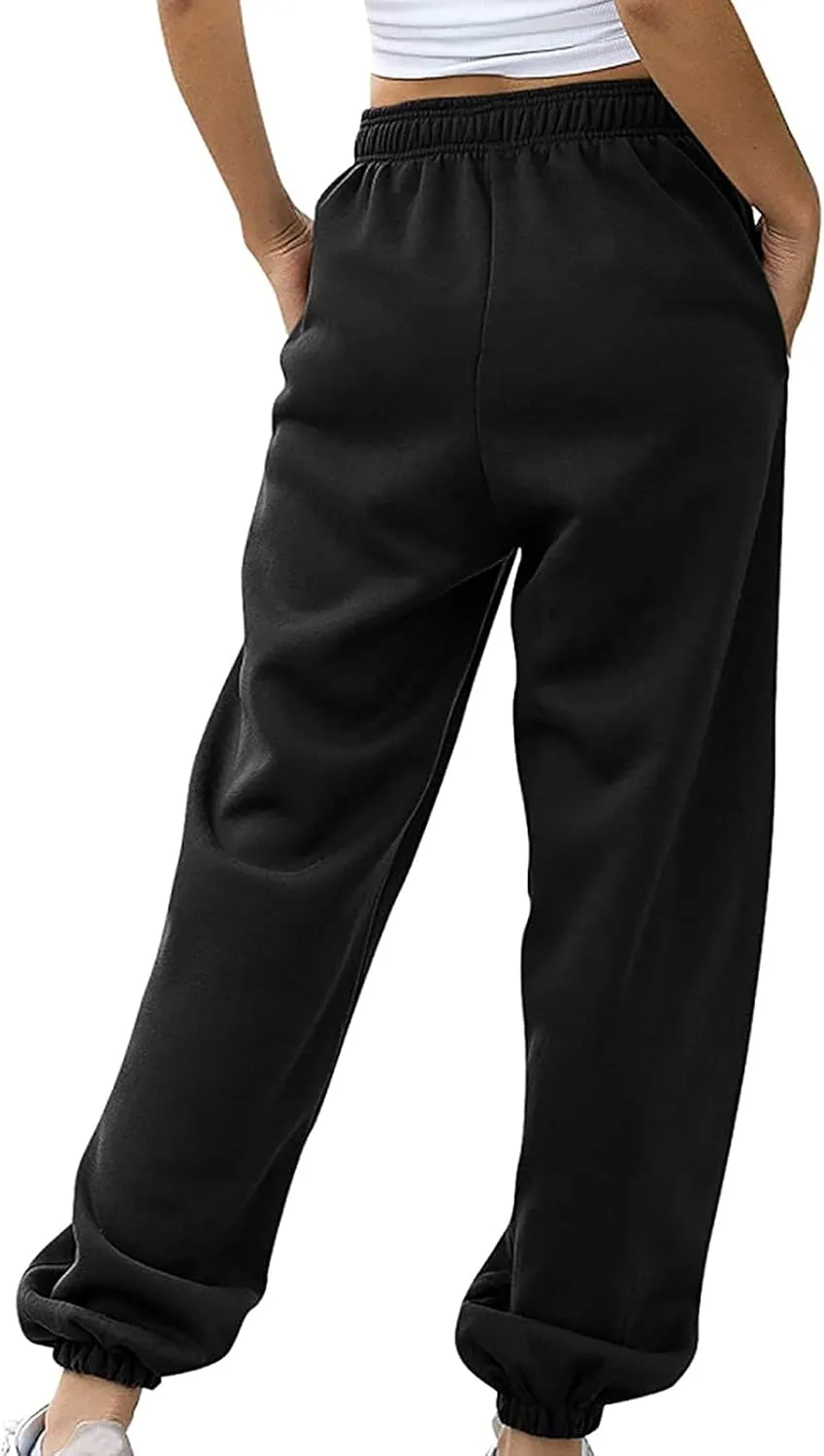 2024 Cinch Bottom Sweatpants Women's Casual High Waisted Pockets Joggers Sport Workout Active Baggy Lounge Trousers