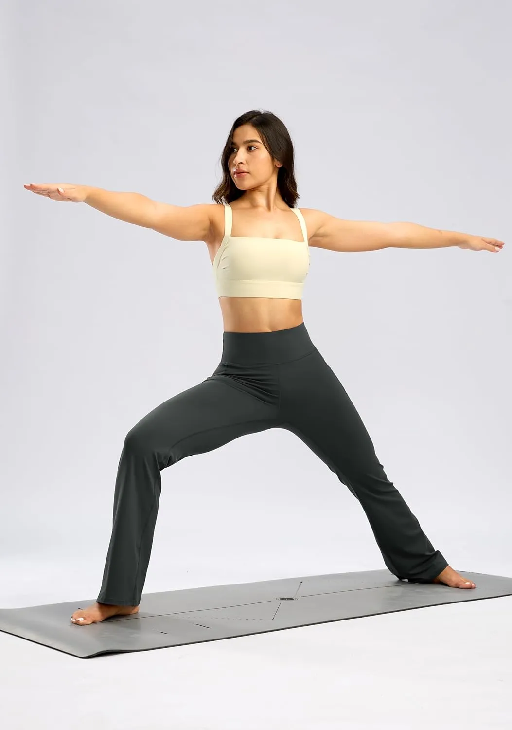 28"/30"/32"/34" Inseam Women's Bootcut Yoga Pants Long Bootleg High-Waisted Flare Pants with Pockets