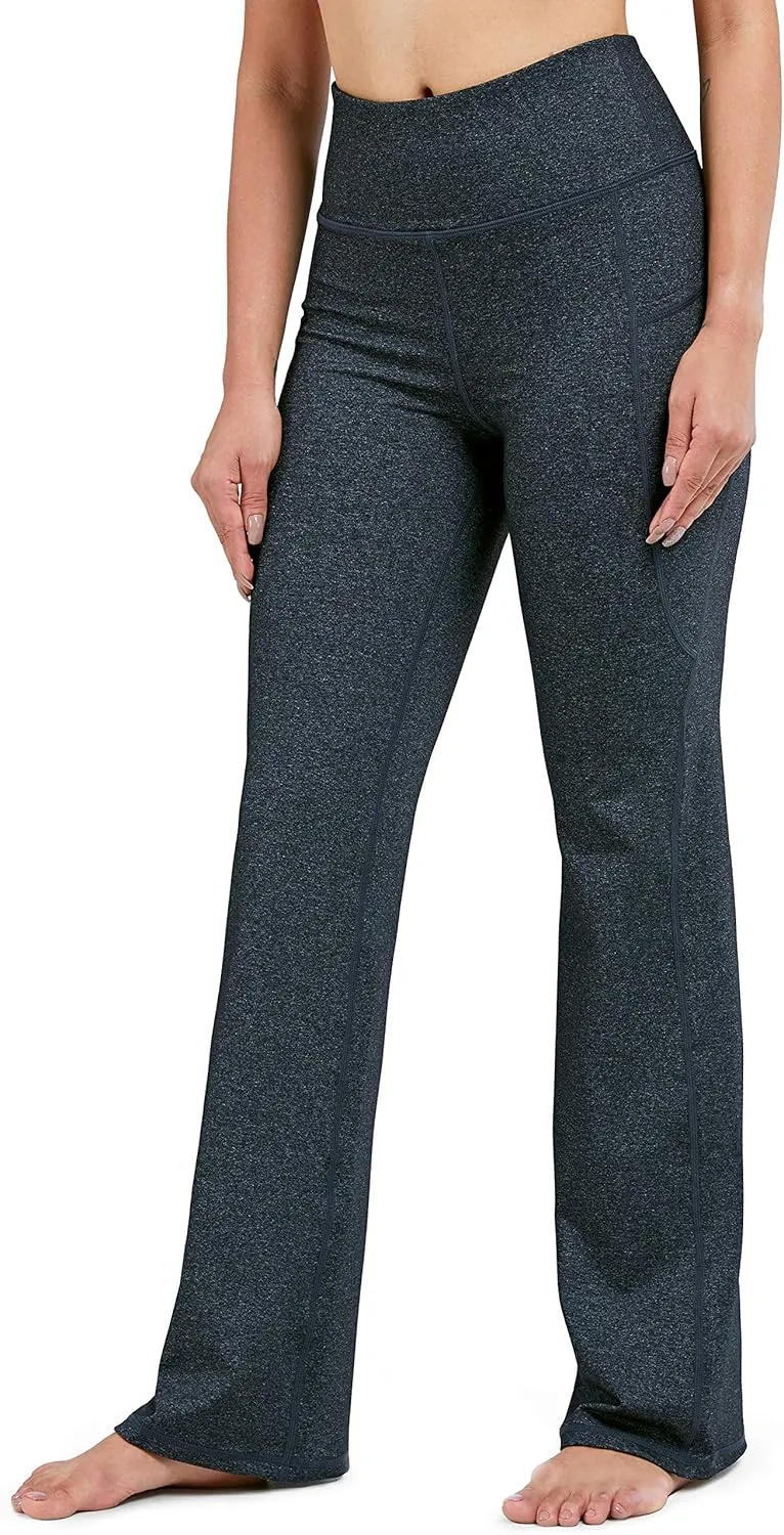 28"/30"/32"/34" Inseam Women's Bootcut Yoga Pants Long Bootleg High-Waisted Flare Pants with Pockets