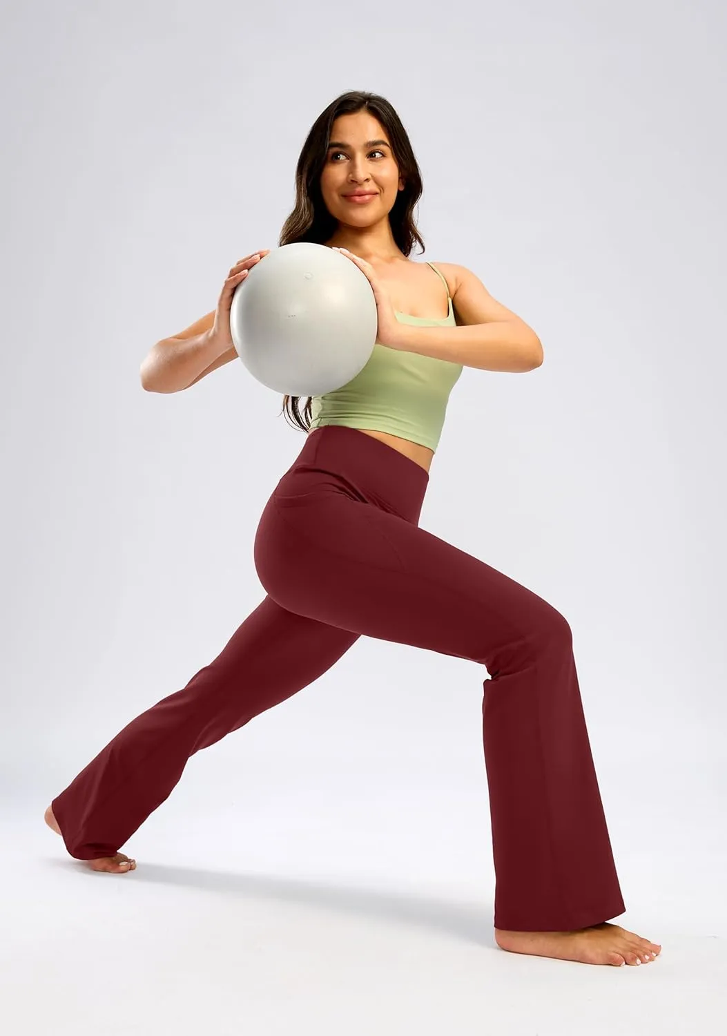 28"/30"/32"/34" Inseam Women's Bootcut Yoga Pants Long Bootleg High-Waisted Flare Pants with Pockets