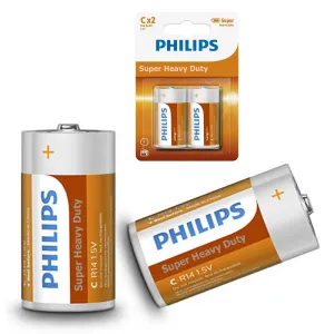 48 Philips C Size Batteries Wholesale Battery R14 1.5V Heavy Duty Carbon Zinc