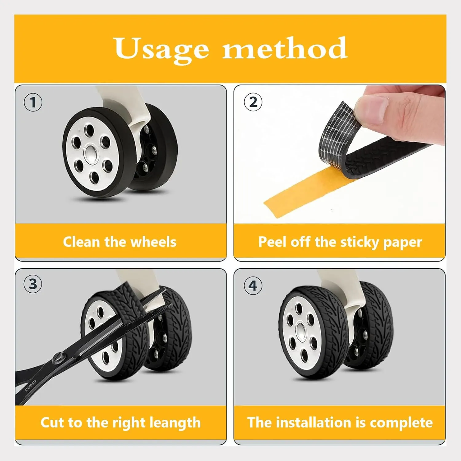 8pcs Luggage Wheels Covers, Suitcase Wheel Covers, Luggage Wheel Protector, Waterproof, Noise Reducing Protectors for Carry-Ons, Universal Fit, Essential Travel Accessories, Black P