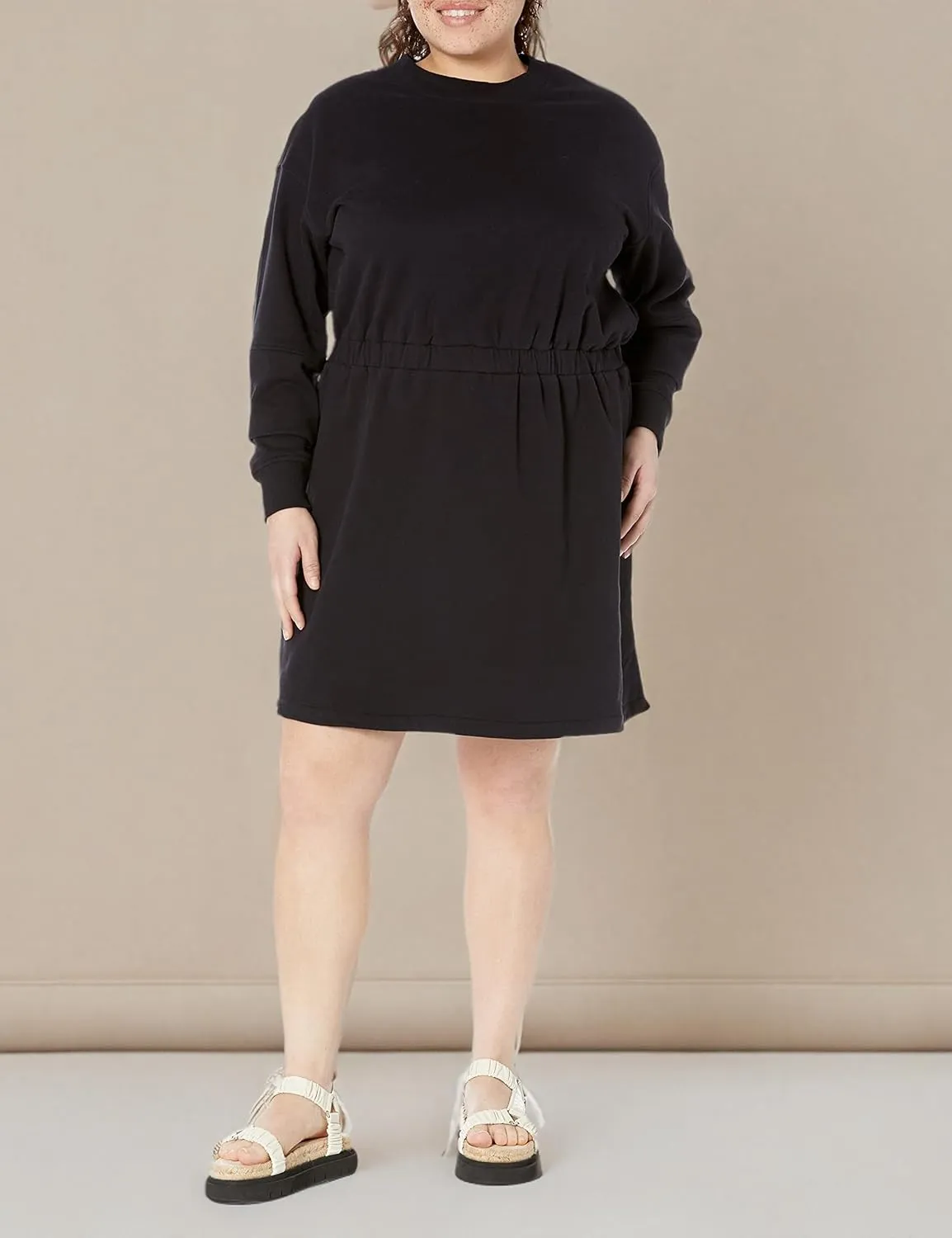 Amazon Essentials Women's Waisted Sweatshirt Dress (Available in Plus Size)
