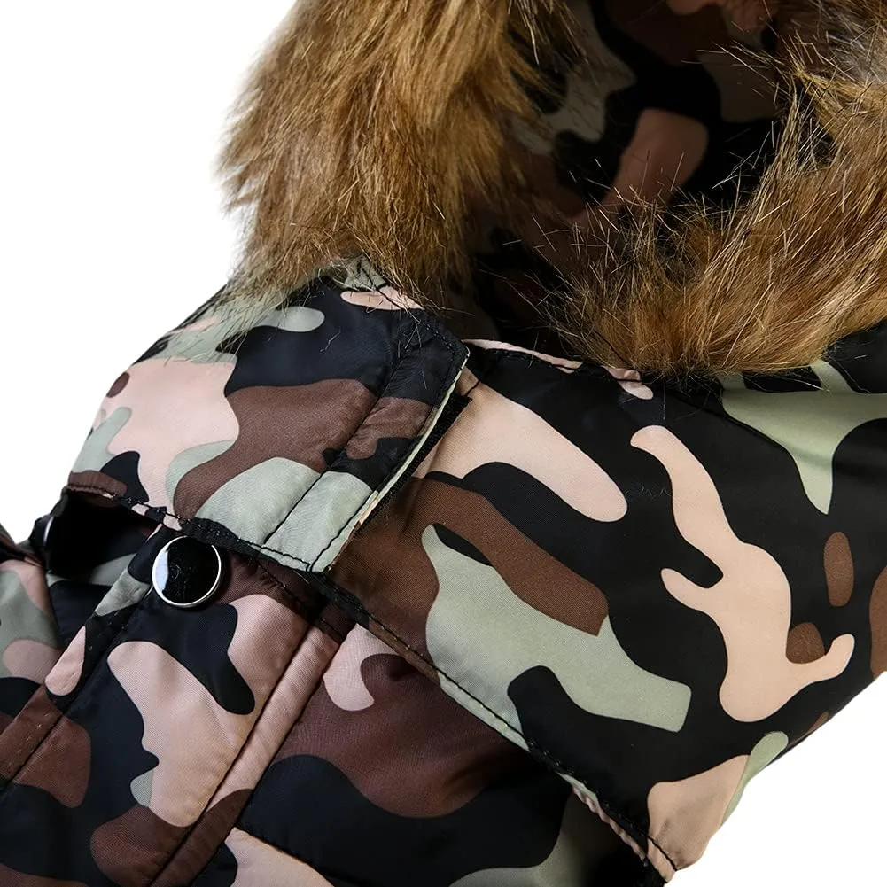 AMIYAN Toddler Boys Down Jacket Fur Collar Hood Thick Warm Winter Snowsuit Coat Parka