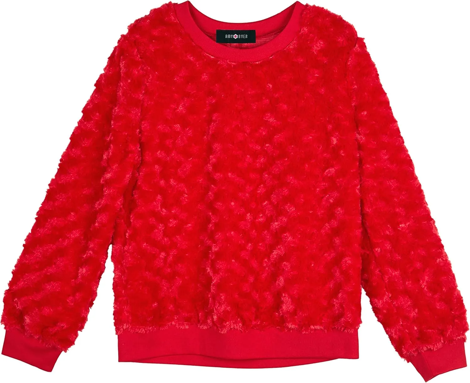 Amy Byer Girls' Long Sleeve Rib Cuff Fleece Sweatshirt