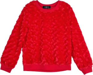 Amy Byer Girls' Long Sleeve Rib Cuff Fleece Sweatshirt