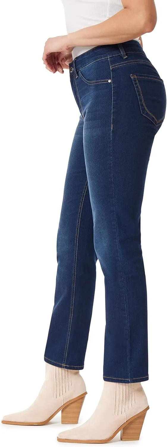 Angels Forever Young Women's 360 Sculpt Mid-Rise Straight Ankle Jeans