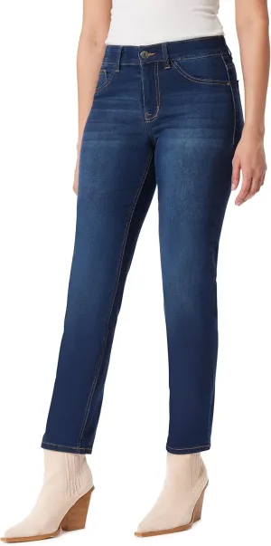 Angels Forever Young Women's 360 Sculpt Mid-Rise Straight Ankle Jeans