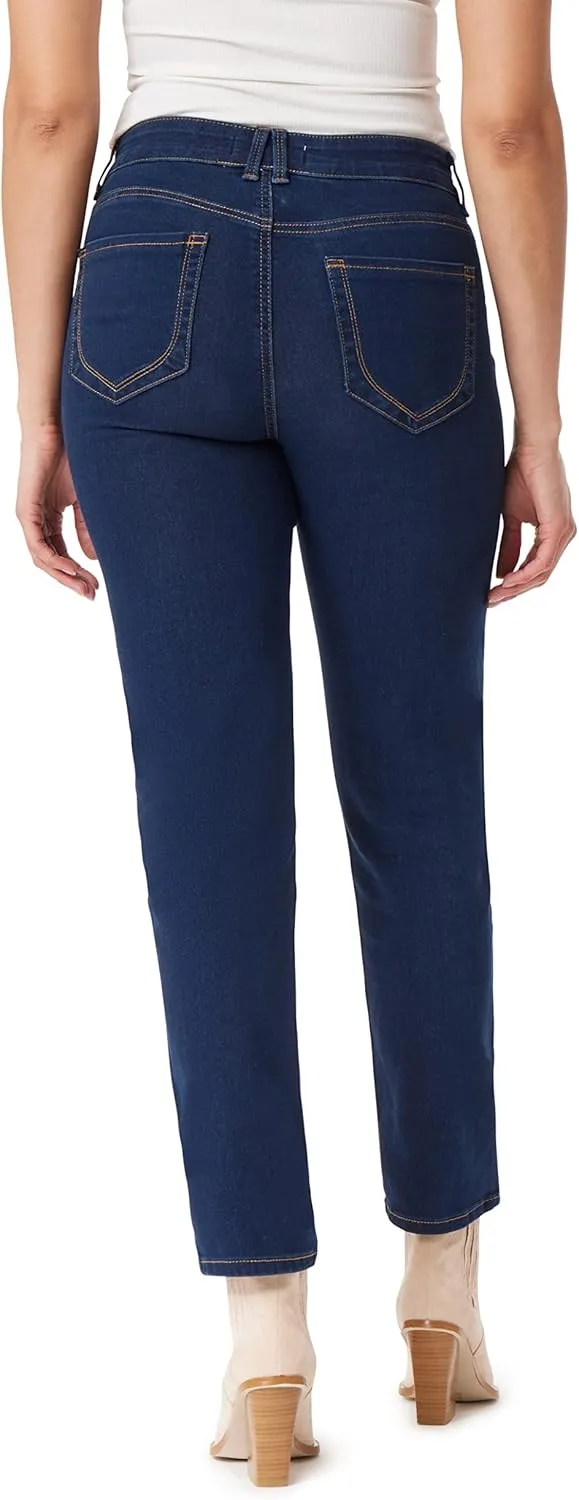 Angels Forever Young Women's 360 Sculpt Mid-Rise Straight Ankle Jeans