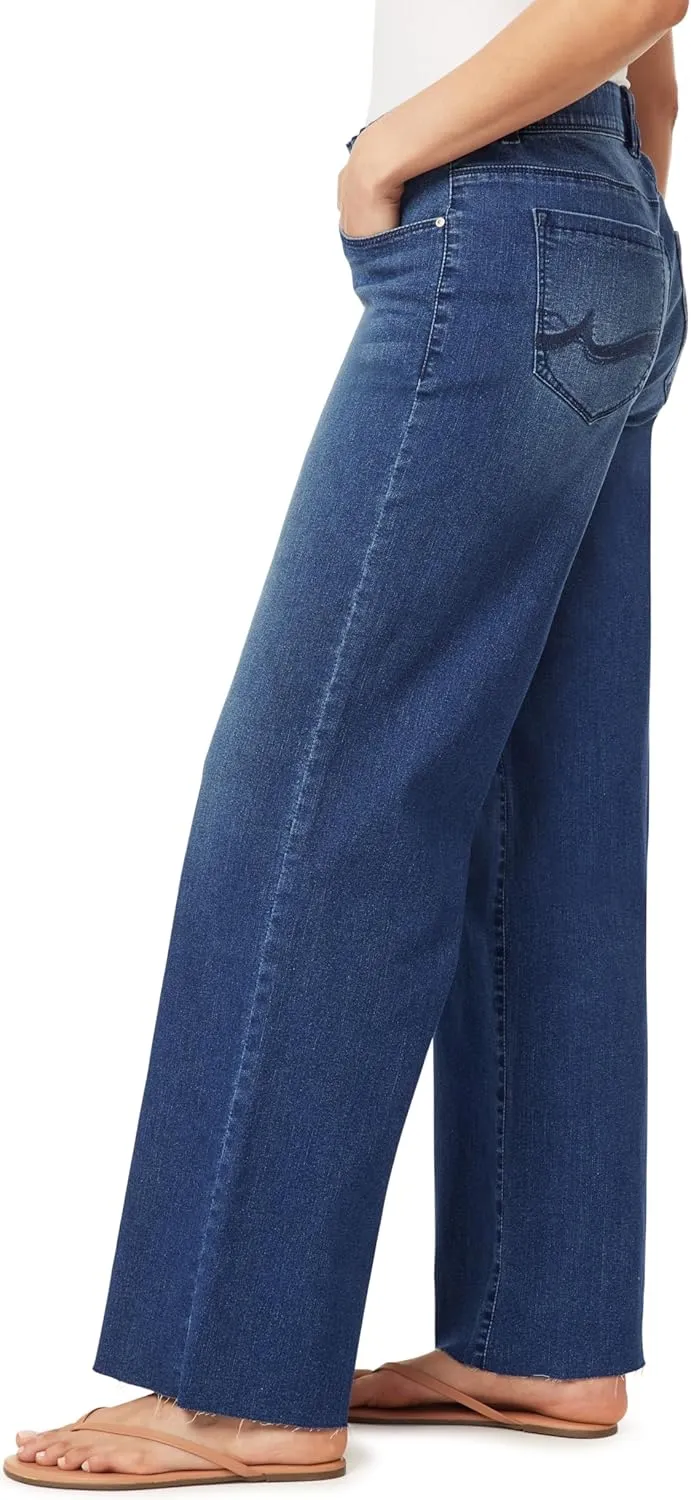 Angels Forever Young Women's 360 Sculpt Mid-Rise Wide Leg Jeans