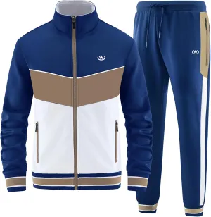 ANOTWENER Men's Casual 2 Piece Tracksuit Sets Long Sleeve Full Zip Jacket and Sweatpants Jogging Sport Outfits Sweatsuits