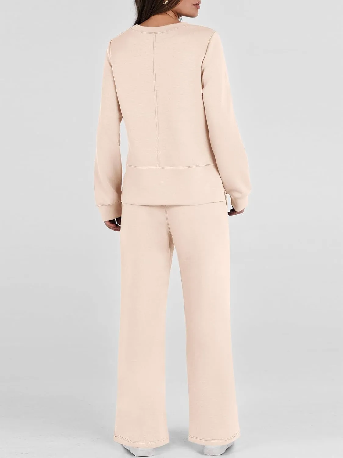 ANRABESS Women's 2 Piece Lounge Sets Casual Travel Outfits Wide Leg Tracksuit Sweatsuits Matching Set 2025 Fall Clothes