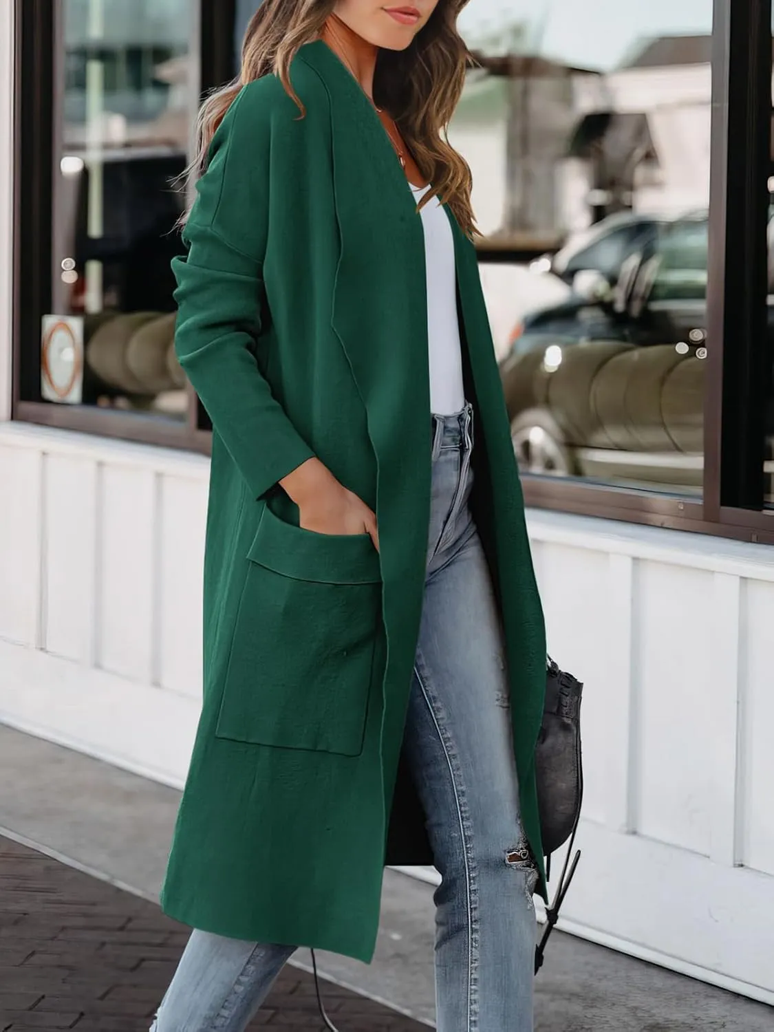 ANRABESS Women's Long Cardigan Sweater 2025 Spring Fashion Casual Oversized Knit Open Front Coatigan Jacket Coat Outfits