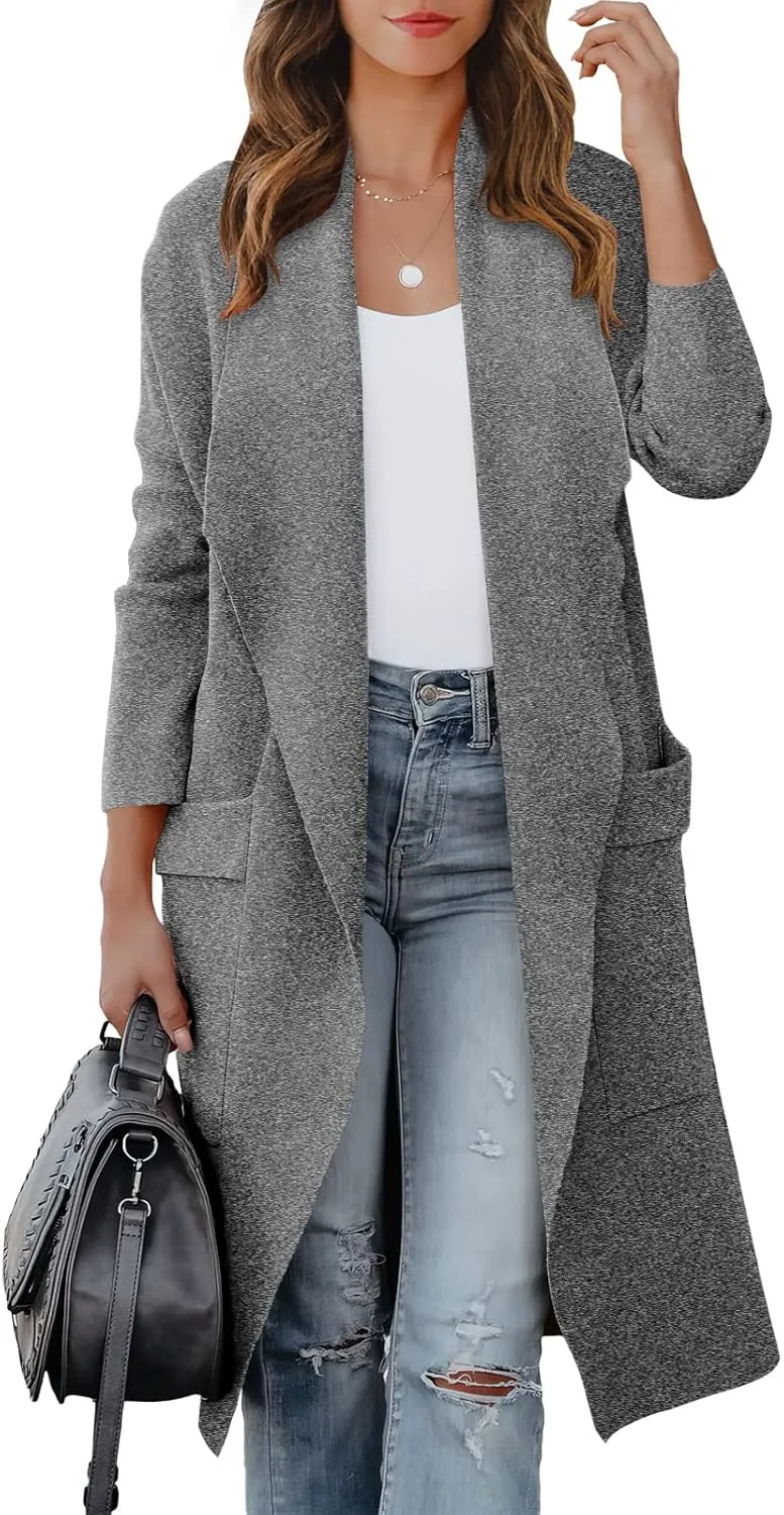 ANRABESS Women's Long Cardigan Sweater 2025 Spring Fashion Casual Oversized Knit Open Front Coatigan Jacket Coat Outfits