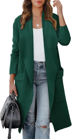 ANRABESS Women's Long Cardigan Sweater 2025 Spring Fashion Casual Oversized Knit Open Front Coatigan Jacket Coat Outfits