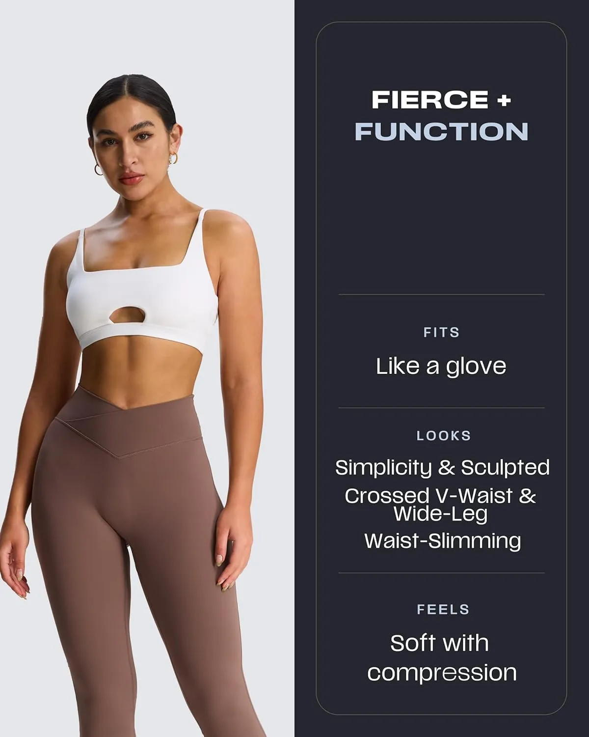 Aoxjox Flare Leggings for Women Trinity Tummy Control High Waisted Wide Leg Crosswaist Yoga Pants 29"/31"/33"