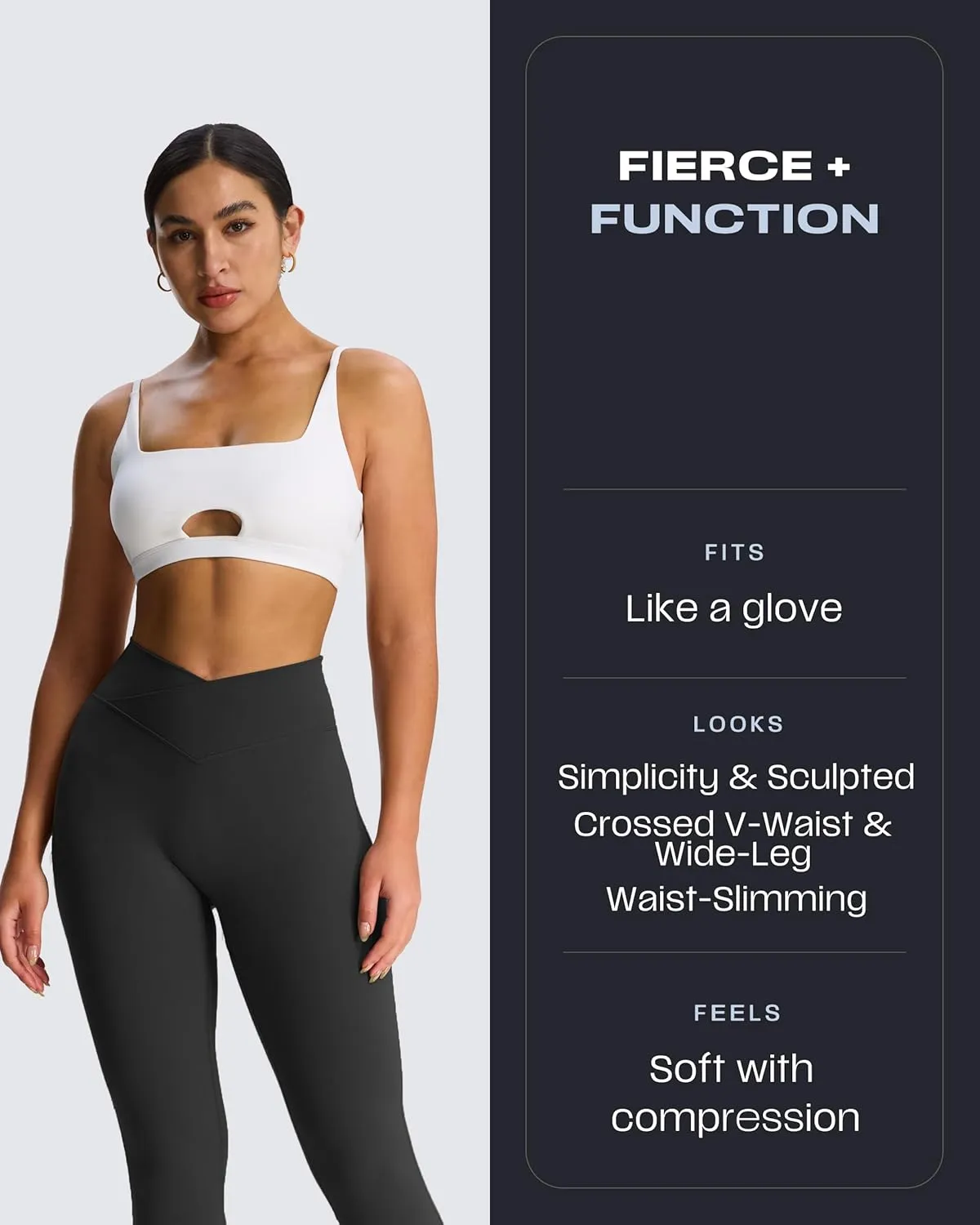 Aoxjox Flare Leggings for Women Trinity Tummy Control High Waisted Wide Leg Crosswaist Yoga Pants 29"/31"/33"