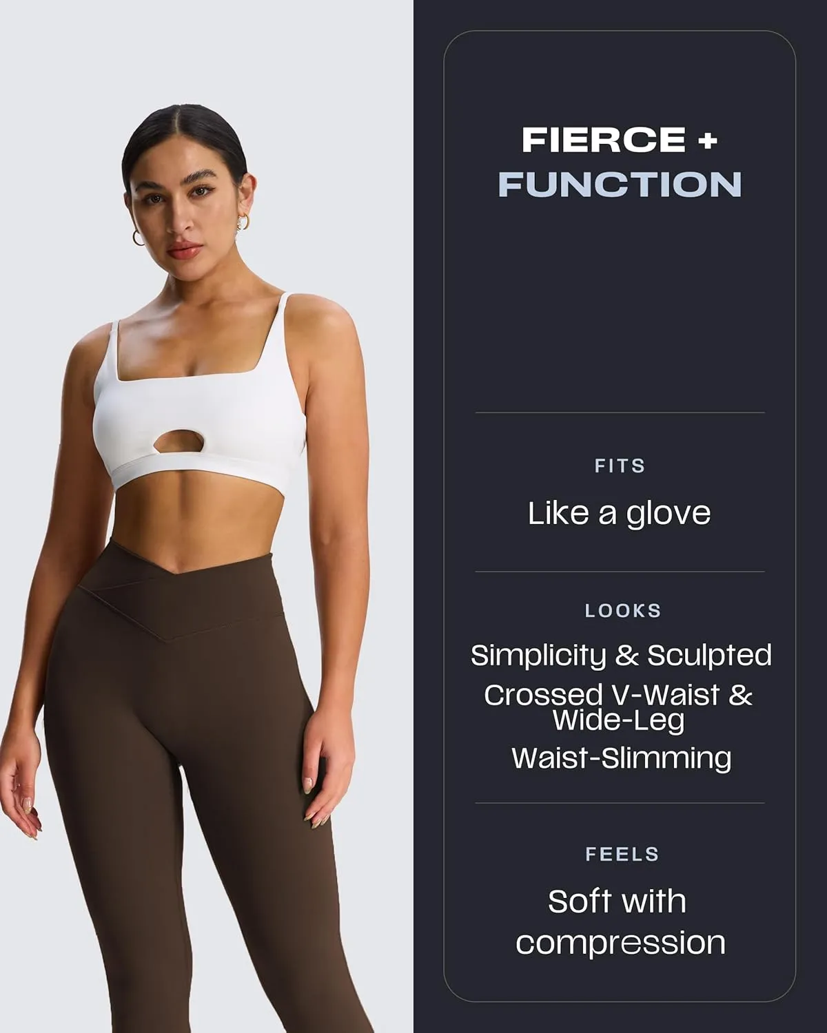 Aoxjox Flare Leggings for Women Trinity Tummy Control High Waisted Wide Leg Crosswaist Yoga Pants 29"/31"/33"