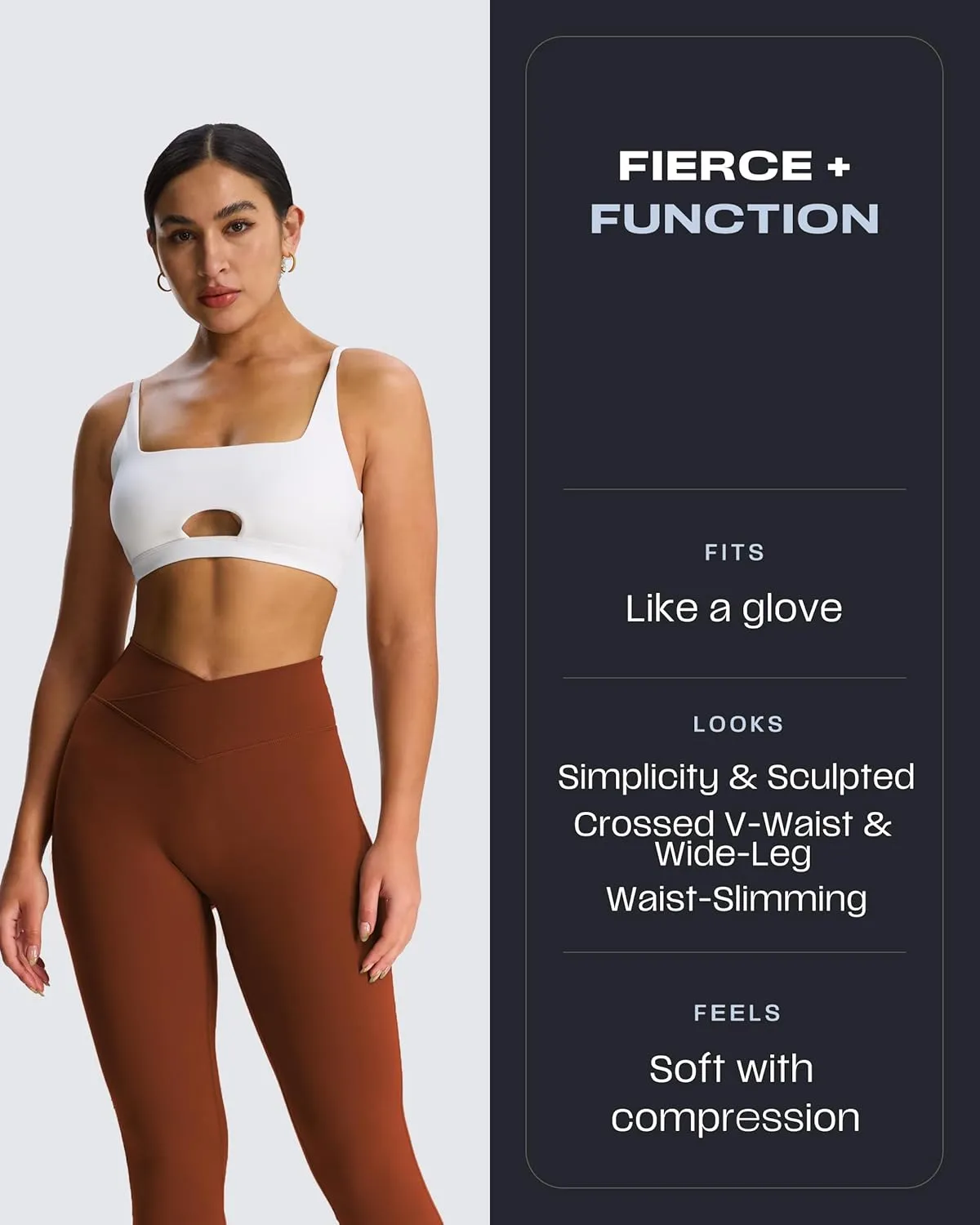 Aoxjox Flare Leggings for Women Trinity Tummy Control High Waisted Wide Leg Crosswaist Yoga Pants 29"/31"/33"