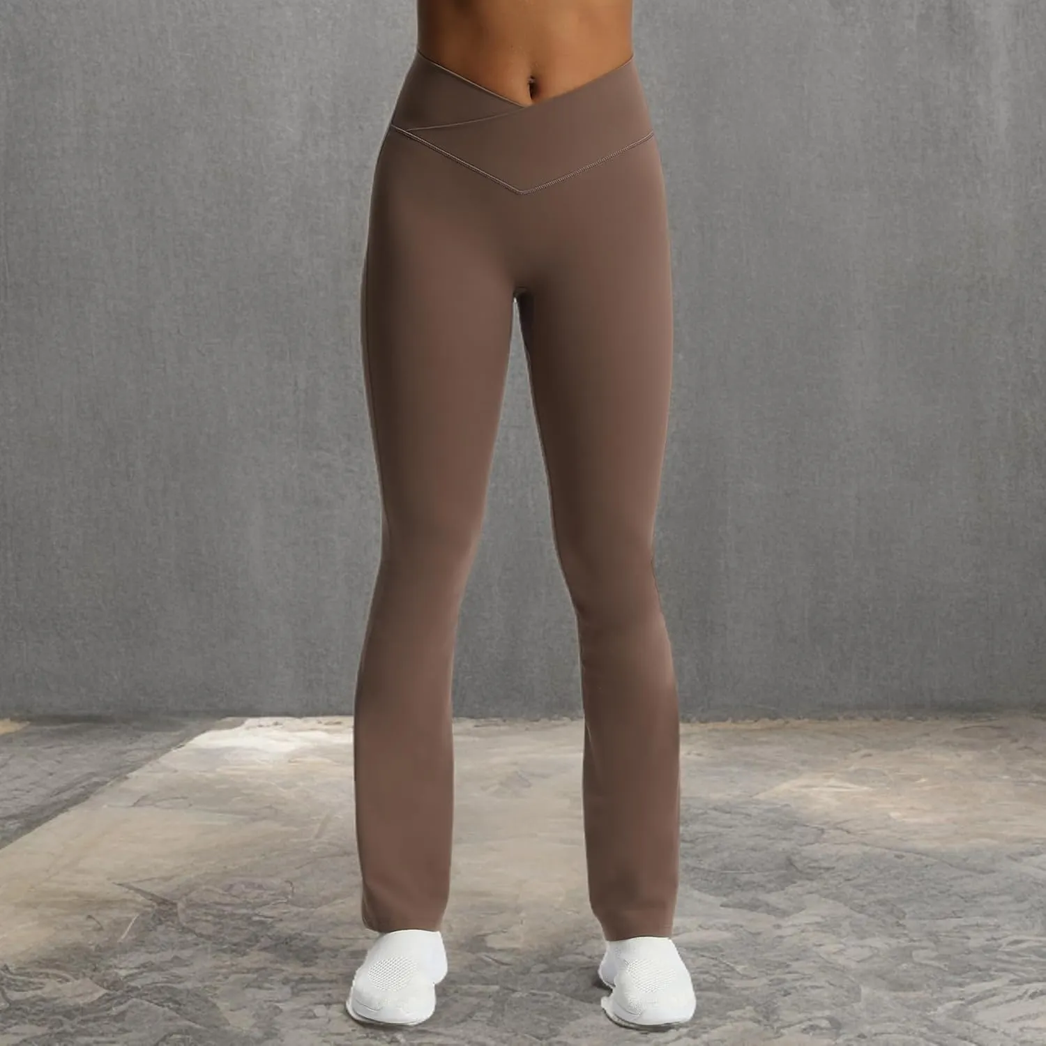 Aoxjox Flare Leggings for Women Trinity Tummy Control High Waisted Wide Leg Crosswaist Yoga Pants 29"/31"/33"
