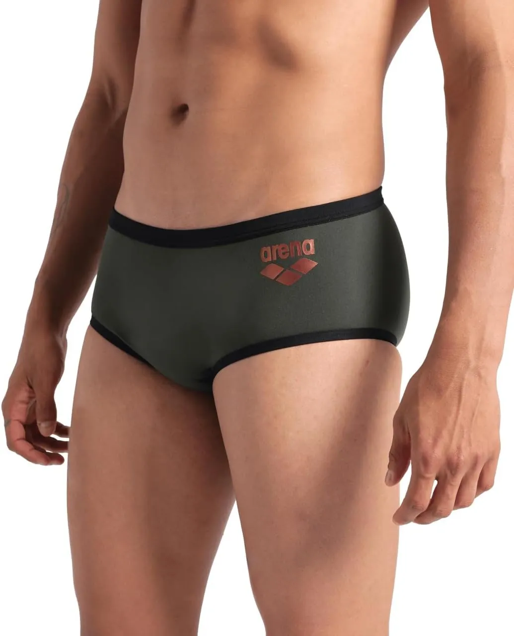 ARENA Men's One Big Logo Low-Waist Swim Short Pool Practice Athletic Swimsuit