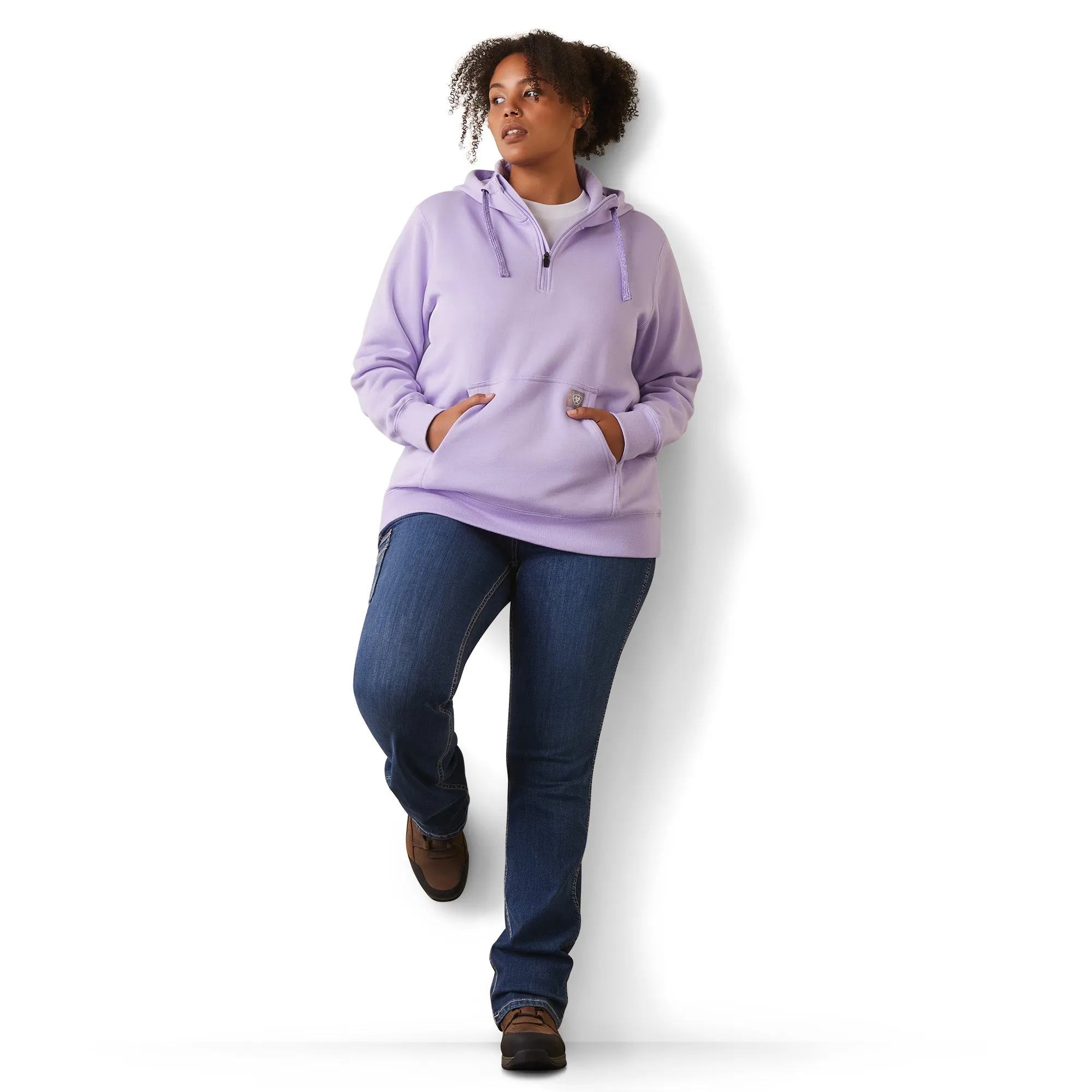 Ariat® Ladies Rebar Skill Set Lavender Heather 1/2 Zip Hoodie 10043547