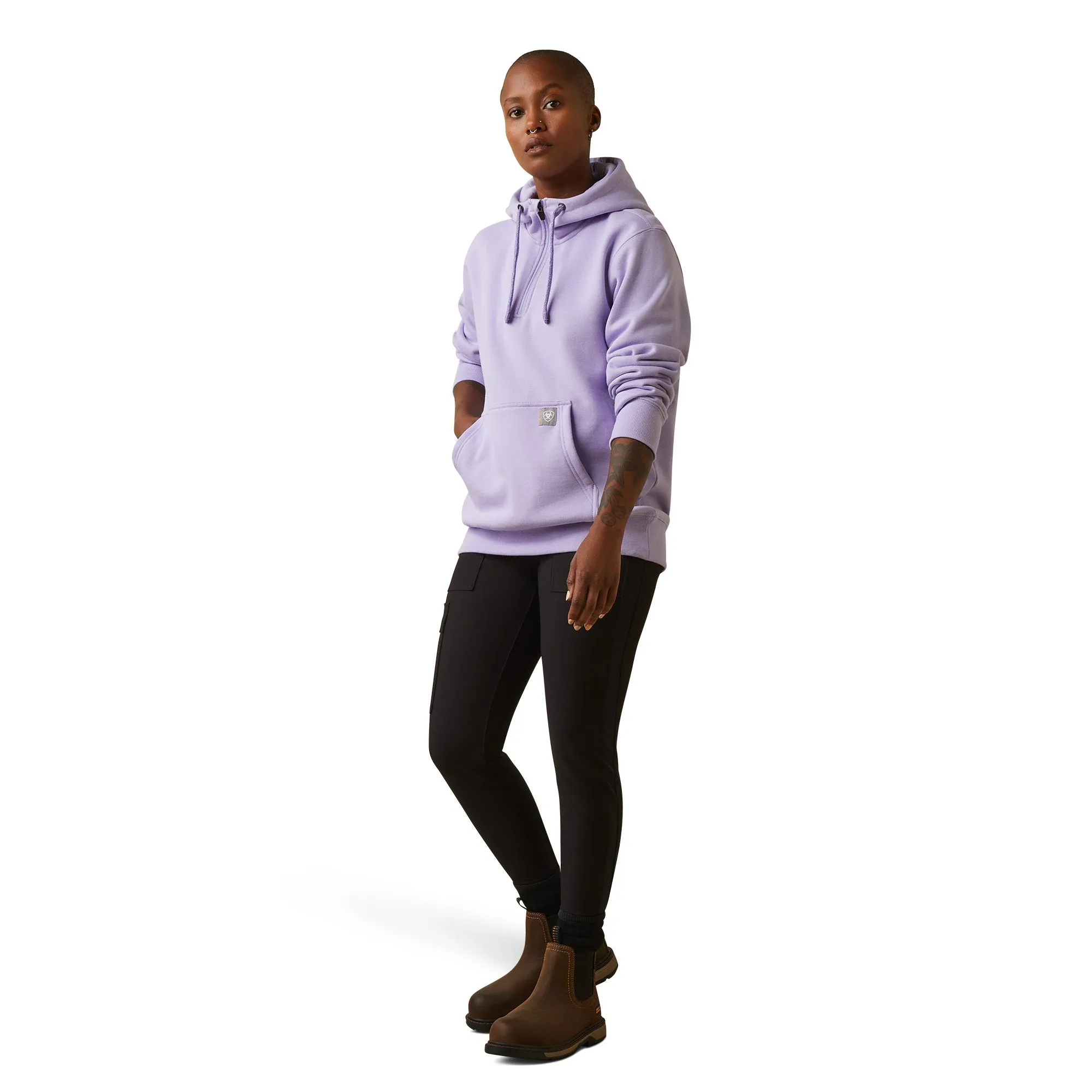Ariat® Ladies Rebar Skill Set Lavender Heather 1/2 Zip Hoodie 10043547