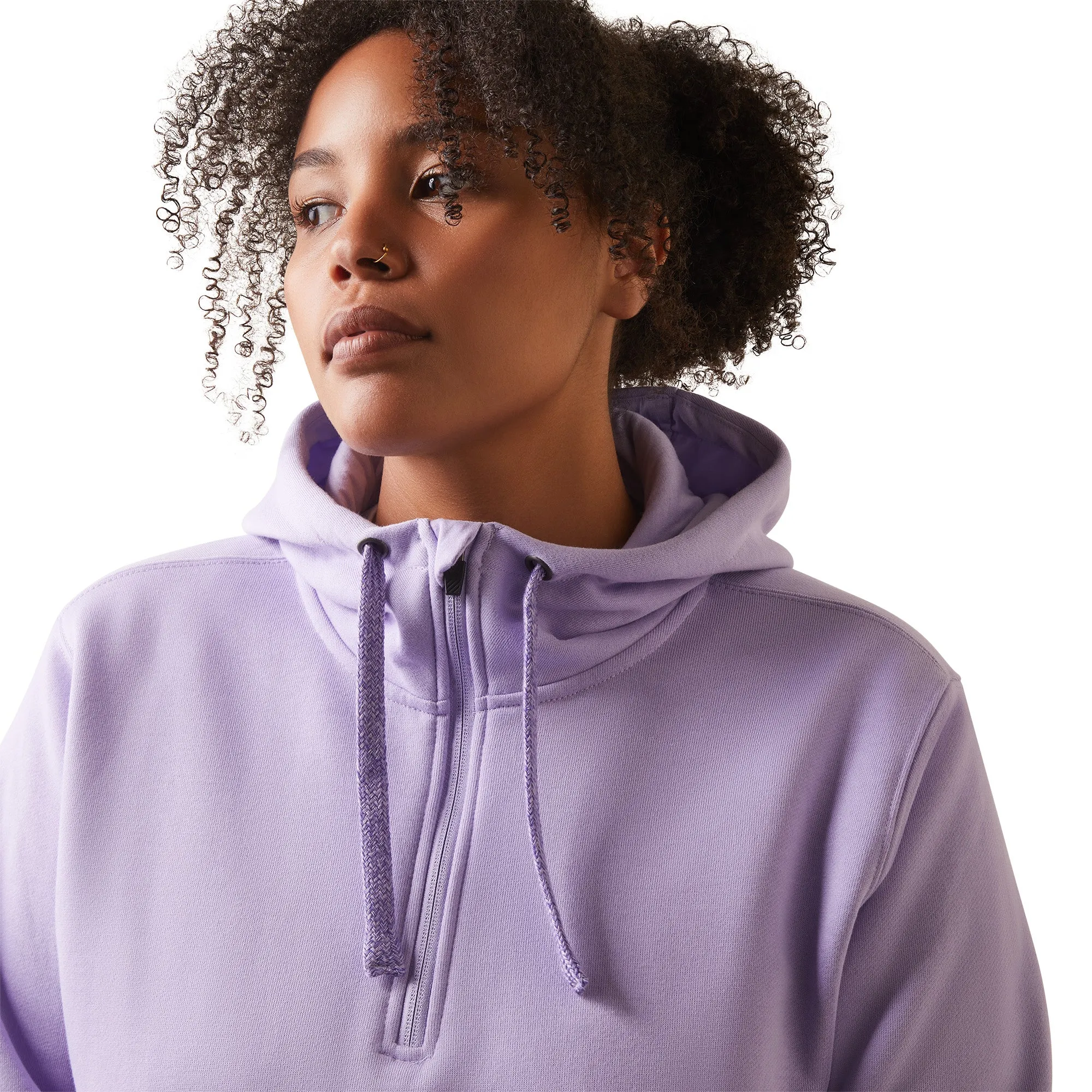 Ariat® Ladies Rebar Skill Set Lavender Heather 1/2 Zip Hoodie 10043547