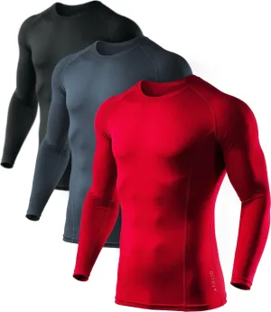 ATHLIO Men's UPF 50  Long Sleeve Compression Shirts, Water Sports Rash Guard Base Layer, Athletic Workout Shirt