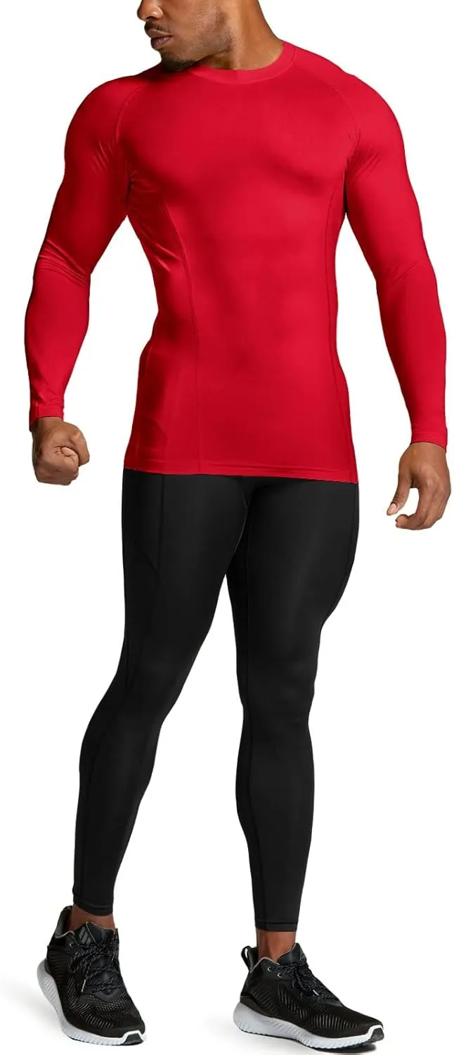 ATHLIO Men's UPF 50  Long Sleeve Compression Shirts, Water Sports Rash Guard Base Layer, Athletic Workout Shirt