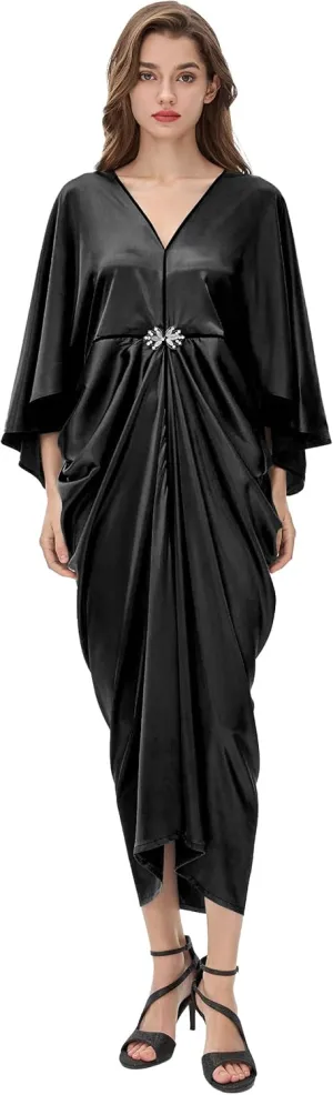 BABEYOND 1920s Dresses for Women - Hollywood Style Dress Great Gatsby Evening Gown with Outfit Batwing Sleeves Art Deco Coat