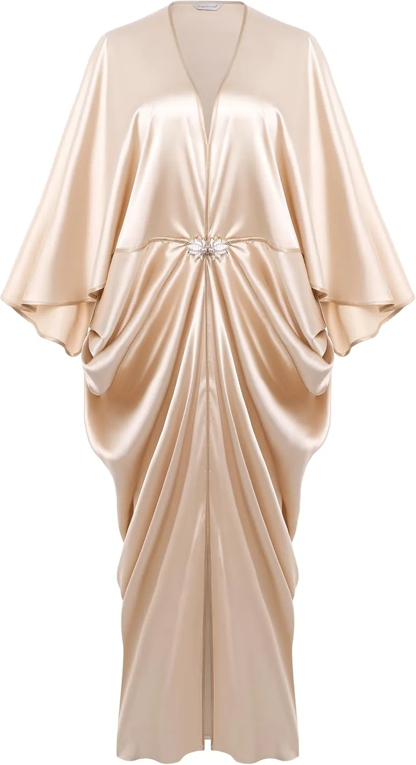 BABEYOND 1920s Dresses for Women - Hollywood Style Dress Great Gatsby Evening Gown with Outfit Batwing Sleeves Art Deco Coat