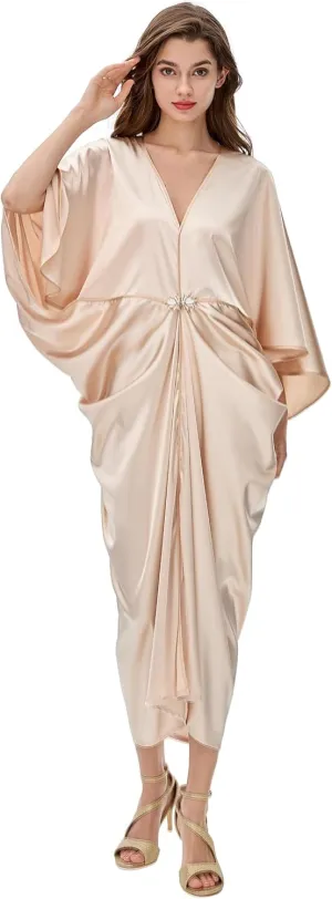 BABEYOND 1920s Dresses for Women - Hollywood Style Dress Great Gatsby Evening Gown with Outfit Batwing Sleeves Art Deco Coat