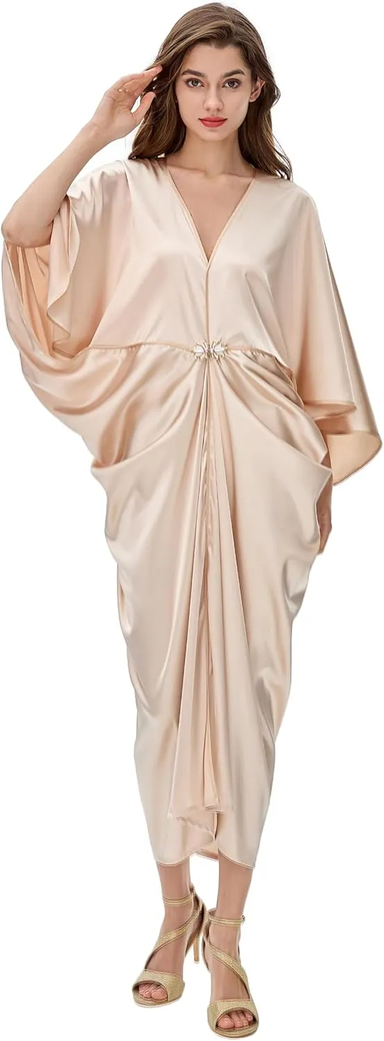 BABEYOND 1920s Dresses for Women - Hollywood Style Dress Great Gatsby Evening Gown with Outfit Batwing Sleeves Art Deco Coat