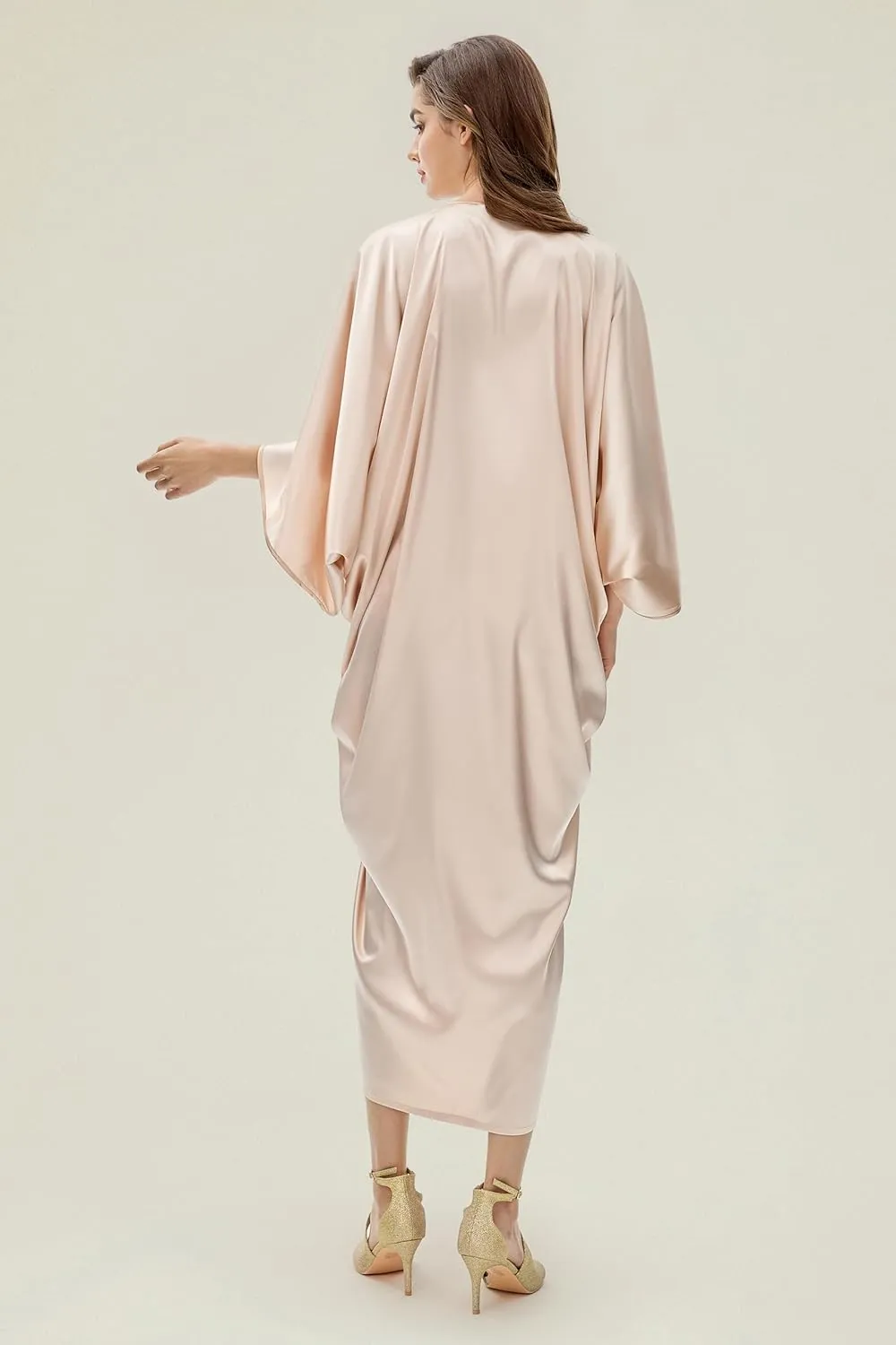 BABEYOND 1920s Dresses for Women - Hollywood Style Dress Great Gatsby Evening Gown with Outfit Batwing Sleeves Art Deco Coat
