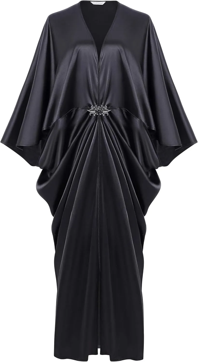 BABEYOND 1920s Dresses for Women - Hollywood Style Dress Great Gatsby Evening Gown with Outfit Batwing Sleeves Art Deco Coat