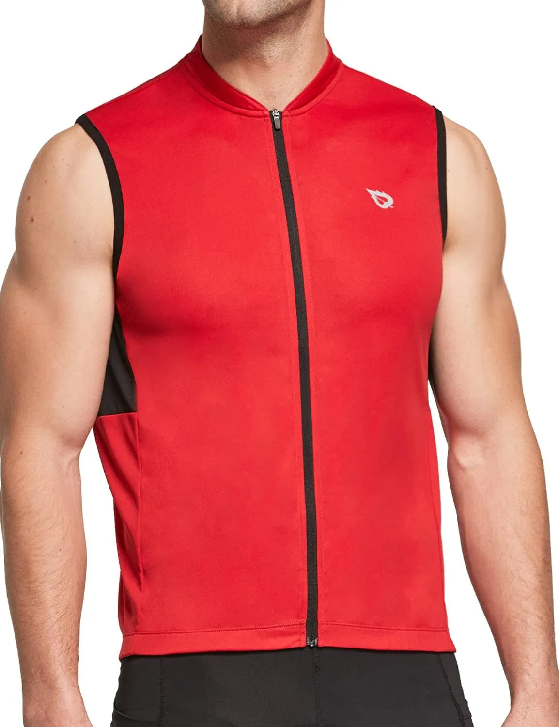 baleaf Men's Sleeveless Cycling Jersey Road Bike Shirt Bicycle Biking Tank Tops Full Zip Pockets SPF UPF50 