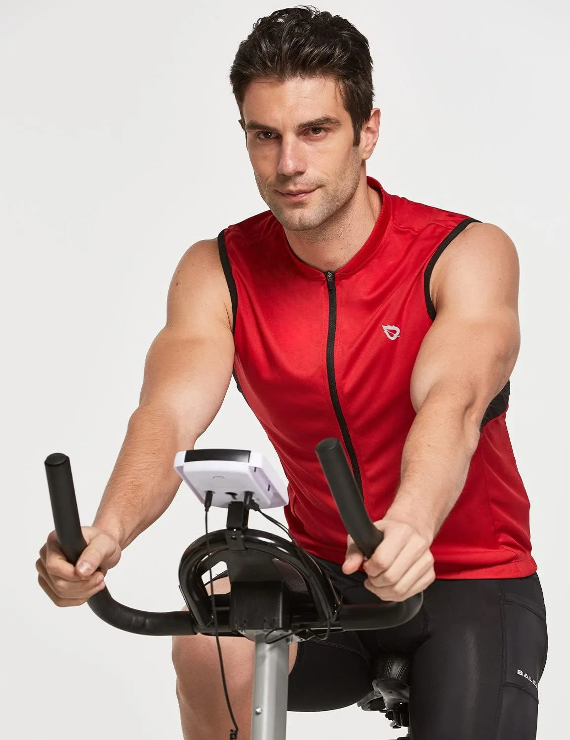 baleaf Men's Sleeveless Cycling Jersey Road Bike Shirt Bicycle Biking Tank Tops Full Zip Pockets SPF UPF50 