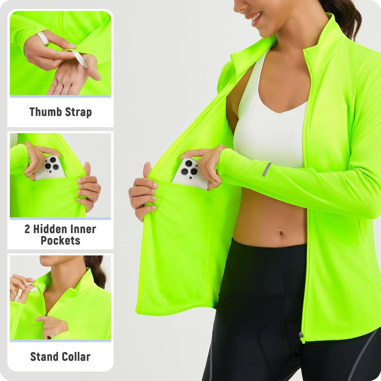 baleaf Women's Lightweight Running Jacket Sun Protection Athletic Full Zip Long Sleeve Shirts UPF 50  Pockets Cycling