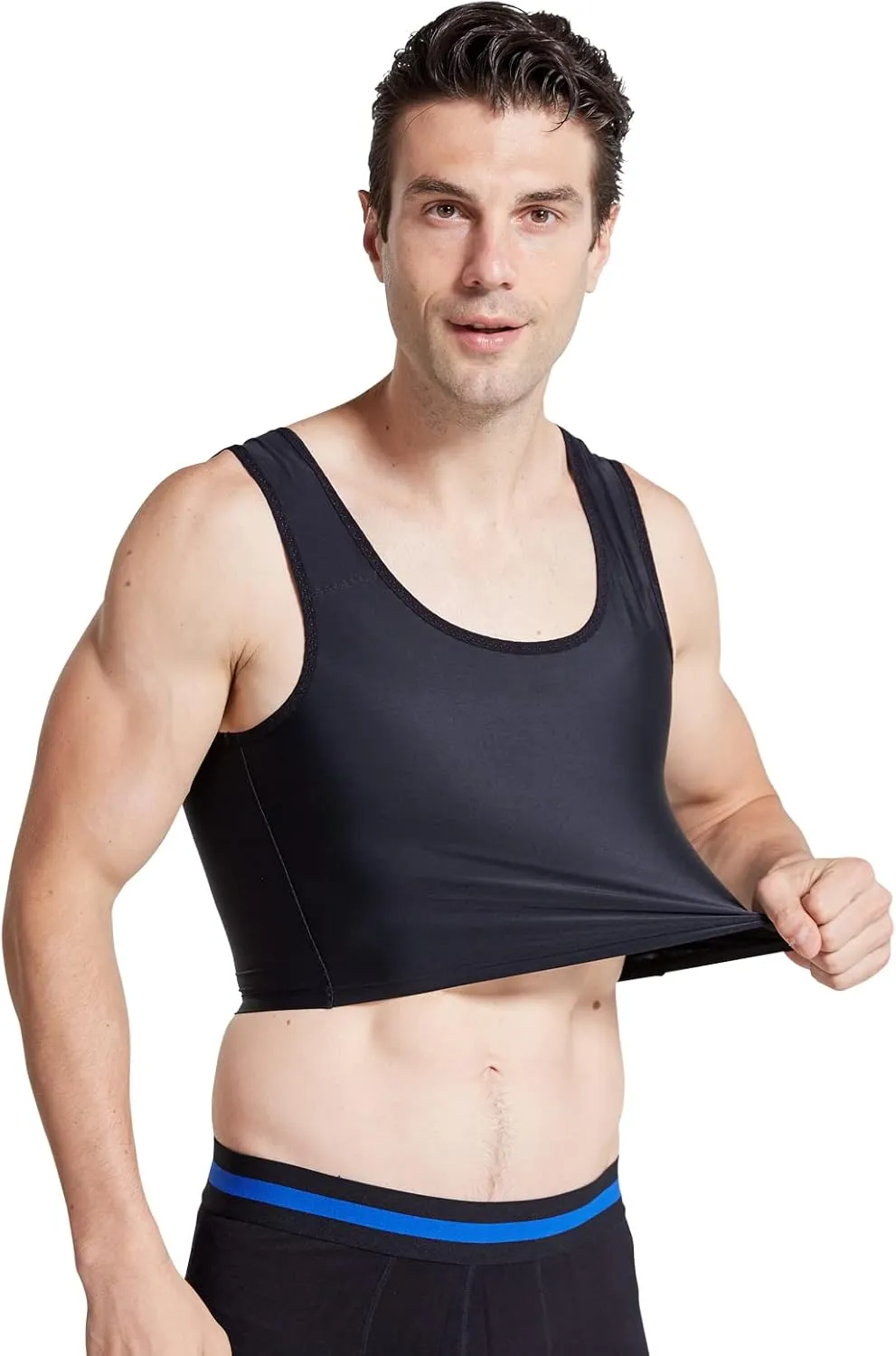 BaronHong Men Hide Gynecomastia Pullover Chest Binder Compression Slimming Undershirt Male Corset Tank Tops