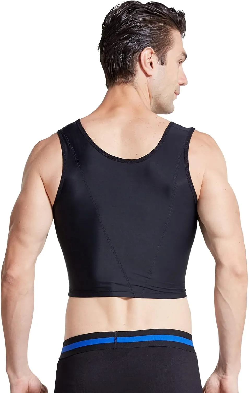 BaronHong Men Hide Gynecomastia Pullover Chest Binder Compression Slimming Undershirt Male Corset Tank Tops