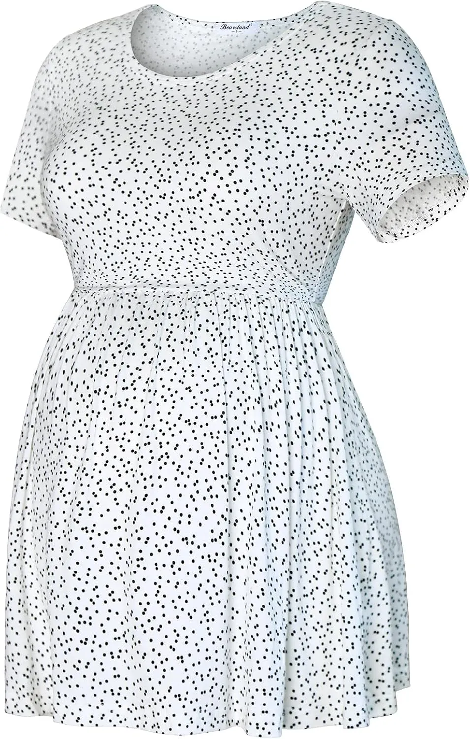 Bearsland Maternity Tops Short Sleeve Scoop Neck Breastfeeding Shirt Pregnancy Clothes