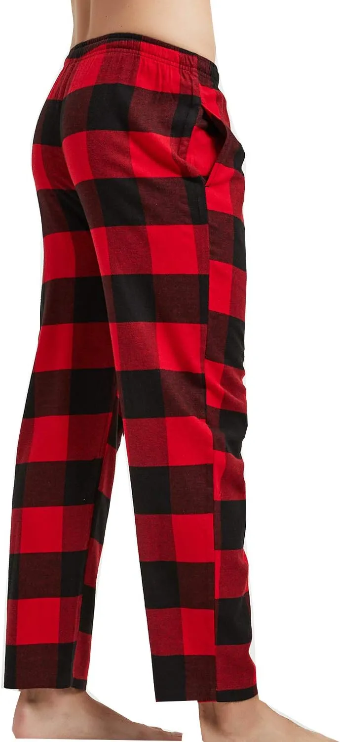 Big Boy's Cotton Plaid Pajama Pants Lounge Long Pants Loose Size 8 10 12 14 16
