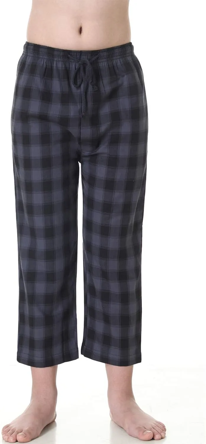 Big Boy's Cotton Plaid Pajama Pants Lounge Long Pants Loose Size 8 10 12 14 16
