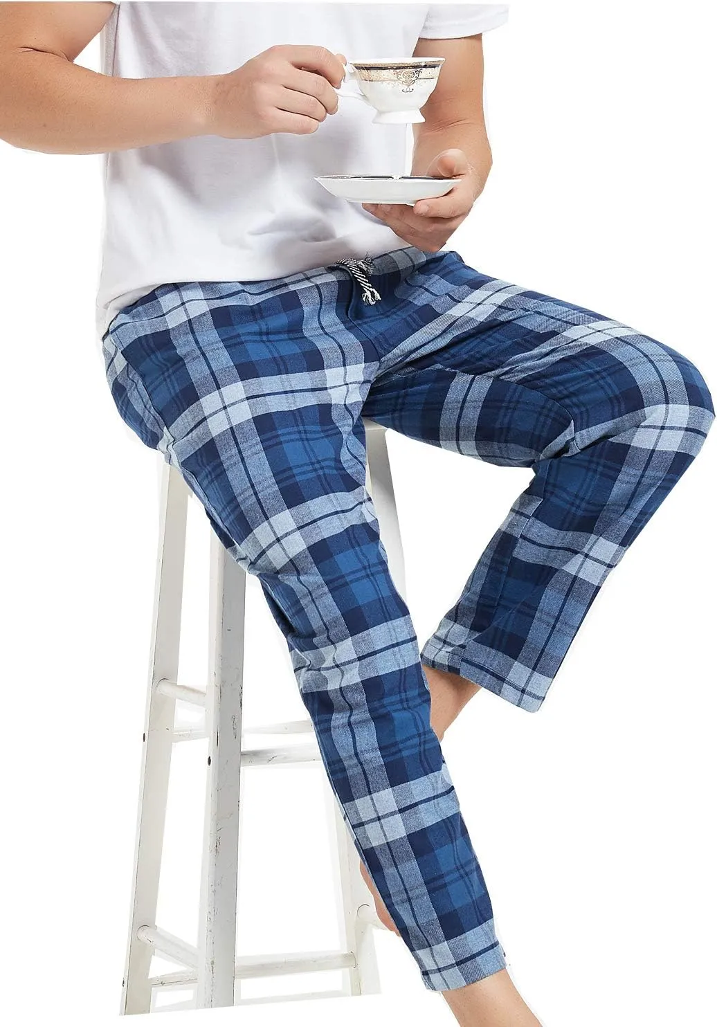 Big Boy's Cotton Plaid Pajama Pants Lounge Long Pants Loose Size 8 10 12 14 16