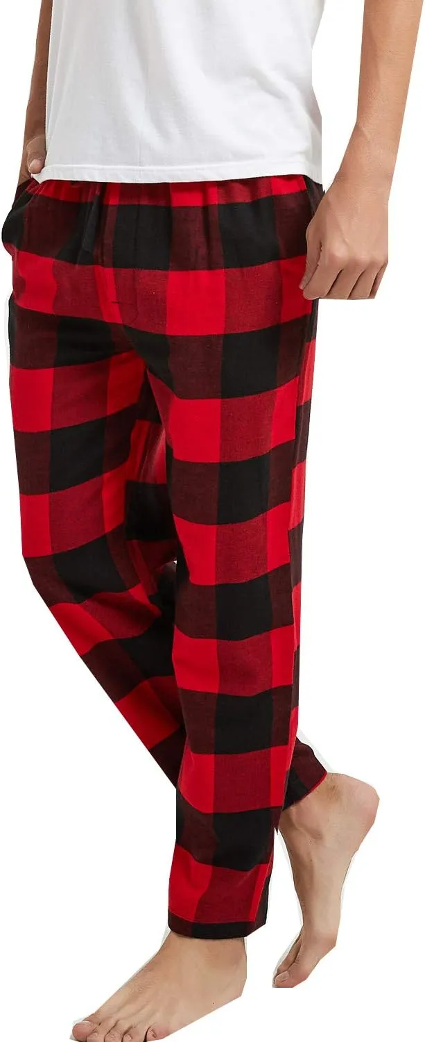 Big Boy's Cotton Plaid Pajama Pants Lounge Long Pants Loose Size 8 10 12 14 16