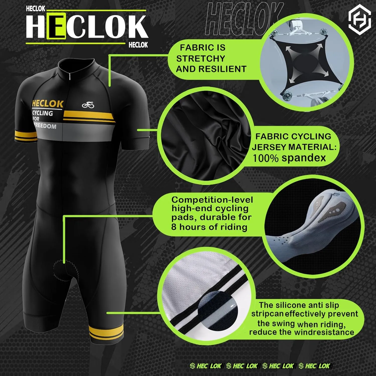 Biking Bicycle Mountain Jersey,One-Piece Road Bike Shirts with Pockets,Quick-Dry Cycling Jersey Set,Summer