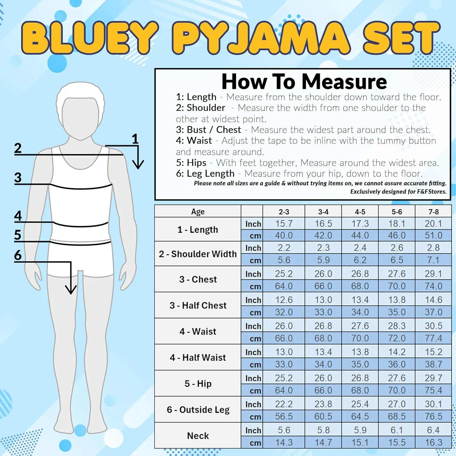 Bluey Boys Long Sleeve Pajama Set, Sleepwear Pajamas For Kids - Gifts For Boys